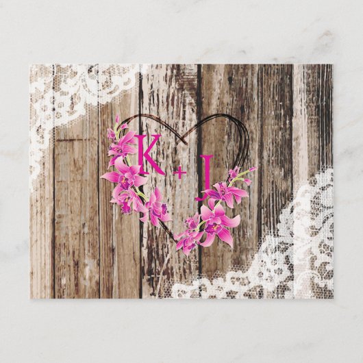 Rustikale Orchideenwohnungen Begleitkarte (Rückseite)