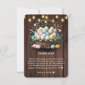 Rustikale Ostereier Babydusche Dankeskarte (Vorderseite)