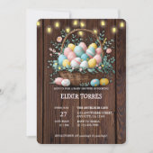 Rustikale Ostereier Babydusche Einladung (Vorderseite)