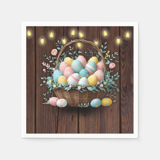 Rustikale Ostereier Babydusche Serviette (Vorderseite)