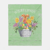 Rustikale Ostereier Blumenkörbe auf Grün Fleecedecke (Vorderseite)