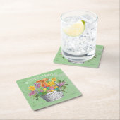 Rustikale Ostereier Blumenkörbe auf grünem Grund Rechteckiger Pappuntersetzer (Vor Ort)