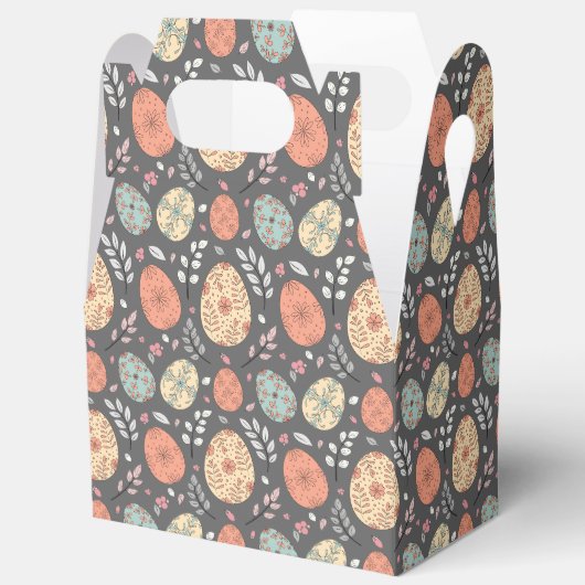 Rustikale Ostergabel-Geschenkboxen - Dunkles Blume Geschenkschachtel (Offen)