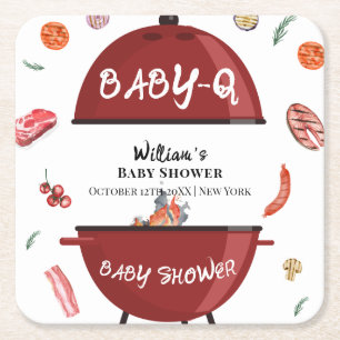 Rustikale Outdoor GRILLEN Kinderdusche Rechteckiger Pappuntersetzer