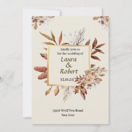 Rustikale Outdoor-Herbst-Blume einladen Einladung