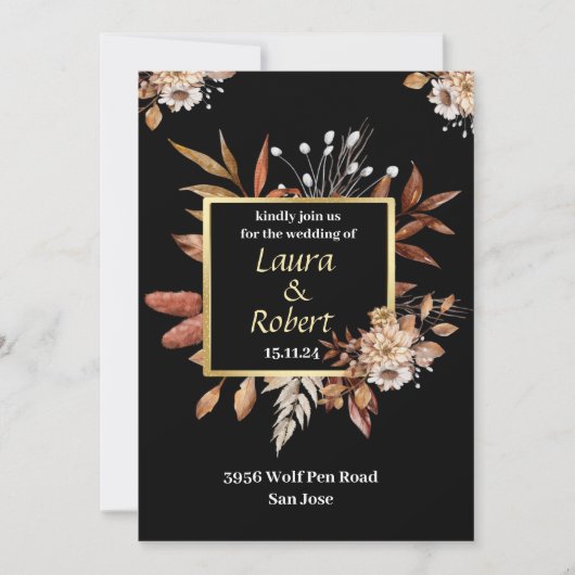 Rustikale Outdoor-Herbst-Blume einladen Einladung (Vorderseite)