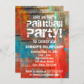 Rustikale Outdoor Paintball-Party Einladung (Vorne/Hinten)