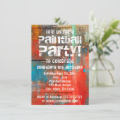 Rustikale Outdoor Paintball-Party Einladung (Stehend Vorderseite)