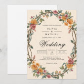 Rustikale Oval Border Wedding Einladung (Vorne/Hinten)