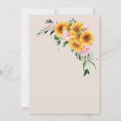 Rustikale Oval Wood Sonnenblume Rosa Rose Hochzeit Einladung (Rückseite)