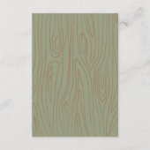 Rustikale Owl Woodland Forest Baby Dusche Begleitkarte (Rückseite)