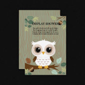 Rustikale Owl Woodland Forest Baby Dusche Begleitkarte