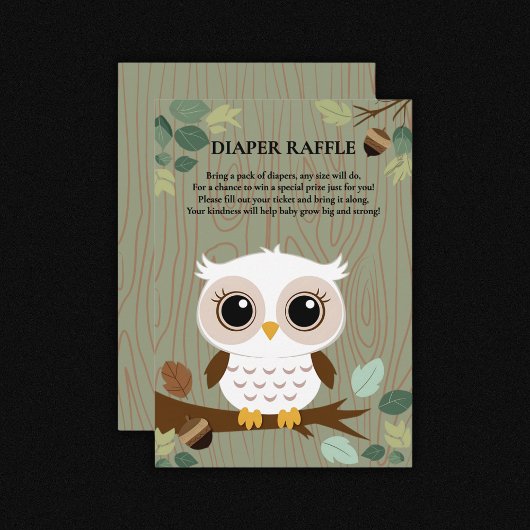 Rustikale Owl Woodland Forest Baby Dusche Begleitkarte