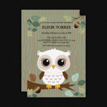 Rustikale Owl Woodland Forest Baby Dusche