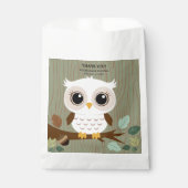 Rustikale Owl Woodland Forest Baby Dusche Geschenktütchen (Vorderseite)