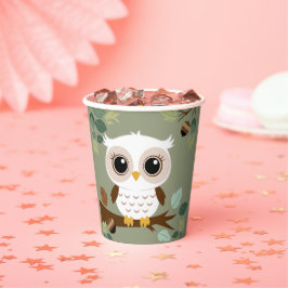 Rustikale Owl Woodland Forest Baby Dusche Pappbecher