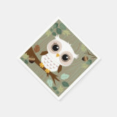 Rustikale Owl Woodland Forest Baby Dusche Serviette (Ecke)