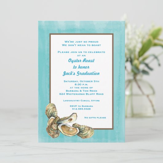 Rustikale Oyster Roast Einladung (Stehend Vorderseite)