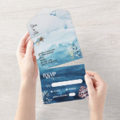 Rustikale Ozeanreaktion durch Hochzeit All In One Einladung (Abreißen)