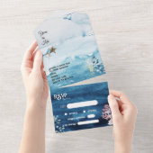 Rustikale Ozeansonnenhochzeit All In One Einladung (Abreißen)