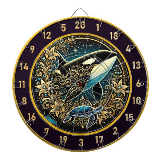 Rustikale Ozeanwelt Dartboard Wall Art Dartscheibe (vorne)