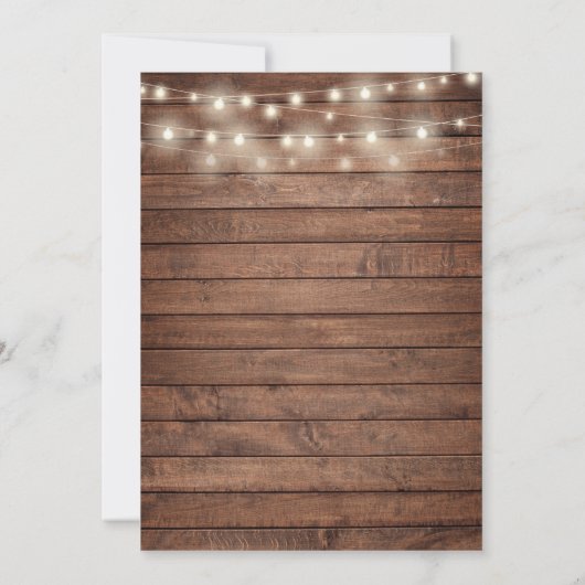 Rustikale Paare Dusche per Post lange Entfernung Einladung (Rückseite)