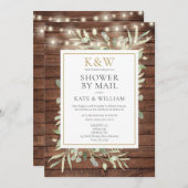 Rustikale Paare Dusche per Post lange Entfernung Einladung (Vorne/Hinten)
