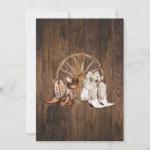 Rustikale Paare Dusche Western Braun Hochzeit Einladung (Rückseite)