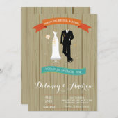 Rustikale Paare Einladung zur Dusche (Vorne/Hinten)