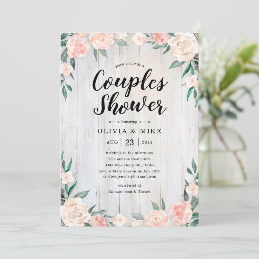 Rustikale Paare - Einladungen (Stehend Vorderseite)