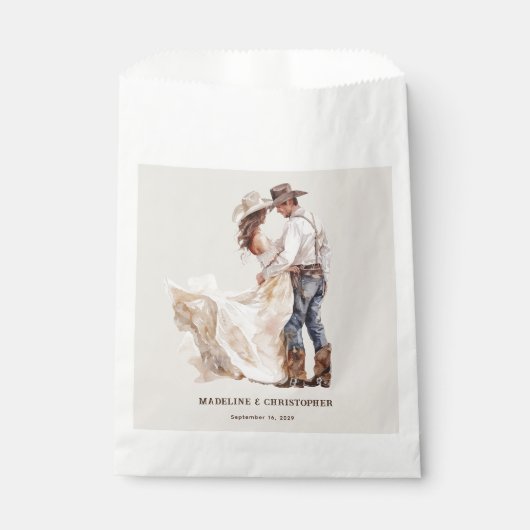 Rustikale Paare Hochzeit Geschenktütchen (Vorderseite)