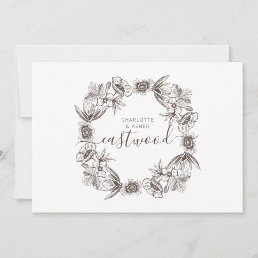 Rustikale Paare Hochzeit Mitteilungskarte (Vorderseite)