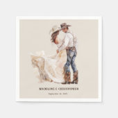 Rustikale Paare Hochzeit Serviette (Vorderseite)