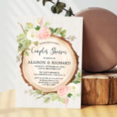 Rustikale Paare Mädchen Dusche, rot-rosa Blumenmus Einladung