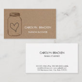 Rustikale Packpapier-Herz-Illustration Browns Visitenkarte (Vorne/Hinten)