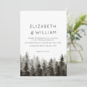 Rustikale Paine Trees Wedding Einladung (Stehend Vorderseite)