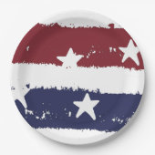 Rustikale Paint US Flagge Paper Teller (Vorderseite)