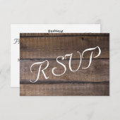 Rustikale Palettenhochzeit aus Holz - UAWG RSVP Karte (Vorne/Hinten)