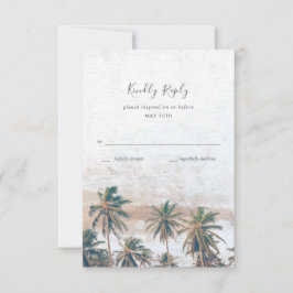 Rustikale Palm Tree Beach Hochzeit in Urlaubsort RSVP Karte
