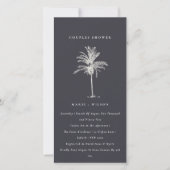 Rustikale Palm Tree Navy Kraft Paare Dusche einlad Dankeskarte (Vorderseite)