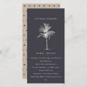 Rustikale Palm Tree Navy Kraft Paare Dusche einlad Dankeskarte (Vorne/Hinten)