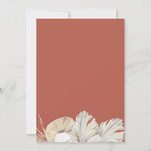 Rustikale Palm Wreath Wedding Einladung (Rückseite)