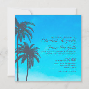 Rustikale Palmbaum-Hochzeitseinladungen Einladung