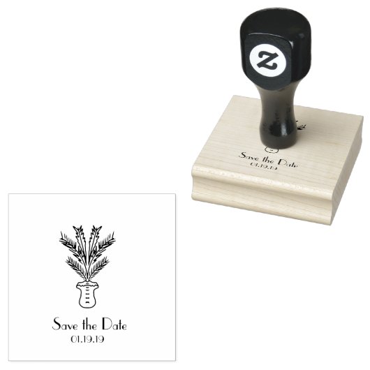 Rustikale Palme Tree Pot Wedding Initial Gummistempel (Stempel)