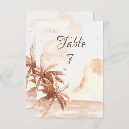 Rustikale Palmen-Hochzeit Einladung (Vorne/Hinten)