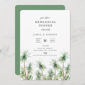 Rustikale Palmen Probe Hochzeitsessen Einladung (Vorne/Hinten)