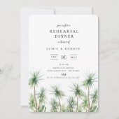 Rustikale Palmen Probe Hochzeitsessen Einladung (Vorderseite)