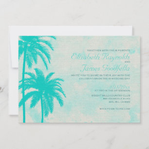 Rustikale Palmenbaum-Jute-Hochzeitseinladungen Einladung