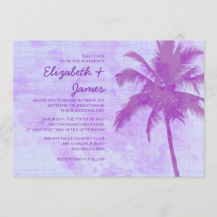 Rustikale Palmenstrand-Hochzeitseinladungen Einladung