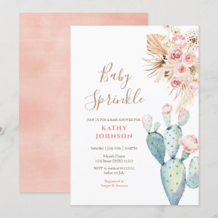 Rustikale Pampas Baby Sprinkle Einladung